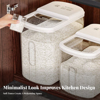 Rice Storage Container Humidity-Resistant Sealed Grain Bin Large Capacity Rice Dispenser for Kitchen Countertop