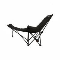Adjustable Backrest Reclining Moon Chair with Leg Rest Foldable Design Folding Lounger with Footrest No Assembly Required Camping Recliner Lightweight for Beachand Goers, Spectators, Restping, Backyard, Picnic, Fishing