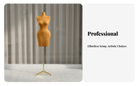 Stable Base Curvy Body Dress Form Easy Assembly Half Body Mannequin with Stand Long-Lasting Construction Female Mannequin Torso Velvet Material Covered for Online Sellers, Fashion Designers, Window Displays, Retail Shop S, Photography Studios, Home Decor