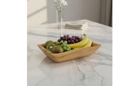 Wood Storage Basin Large Capacity Rectangular Wooden Bowl Multipurpose Serving Tray for Dining Table