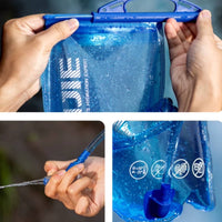 TPU Hydration Bladder Flexible Collapsible Water Bladder Hydration Reservoir Wide Opening Water Pouch Translucent Blue