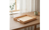 Rectangular Educational Tray with Handles Natural Wood Wooden Tray with Handles Solid Sturdy for Homeschool