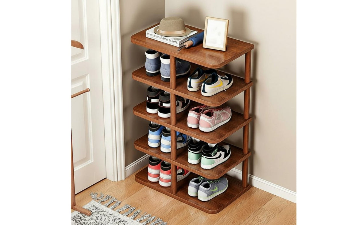 Large Capacity Multi-Tier Shoe Rack Space Saving Vertical Shoe Shelving Unit Easy Assembly Household Storage for Dorm Room, Apartment, Closet