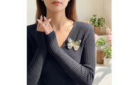 Butterfly Brooch Gold-Plated Butterfly Pin Brooch with Zircon Delicate Jewelry Transparent for Women, Evening Wear, Weddings