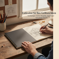 Hardcover Sketchbook A3/A4/A5, 80 Sheets, 100gsm Paper, Black