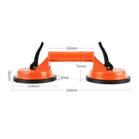 Double Suction Cup Lifter Multi-Surface double Pad Suction Lifter Rubber Pads Heavy Duty Tile Tool for Installers, Construction Workers