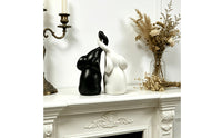 Set of 2 Intertwined Elephant Statue Black and White Loving Elephant Statue Matte Finish Couple Figurine Smooth