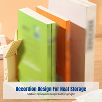 Desktop Bookend Organizer, Accordion Design, Fixed Book Holder for Study, Home, Office