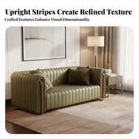 Light Luxury Upholstered Single Sofa Nordic visually pleasing Scalloped rear Couch architectural and aesthetic Seating Furniture Minimalist Design for Interior Designers, Business Owners, Living Room, Reception Area, Hotel Lobby, Bdeliveredique
