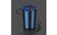 Multiple Safety Protections Car DC to AC and DC Converter Digital Voltage Display Cup Holder Power Converter for Road Trip, Camping
