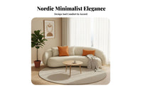 Curved Boucle Sofa Modern Design Boucle Half-Moon Sofa Minimalist Design Couch for Apartment Dwellers, Young Adults, Lounge Area, Home Office, Bedroom