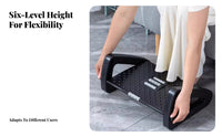 6-Level Adjustment Adjustable Under-Desk Footrest Non-Slip Surface Tilting Foot surface Massage Texture Leg Support scuff-proofResistant Feet for Children, Students, Office Workers, Study Room, Workstation, Home