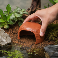 Domed Snake Hide, Terracotta Reptile Hide for Vivarium, Small Terrarium Decor for Gecko & Snake