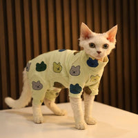 Four-Legged Clothing for Hairless Cat, Printed Four-Legged Pet Clothing with Turtleneck
