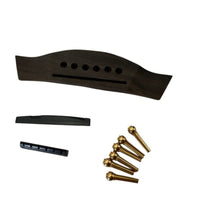 Wooden Acoustic Guitar Bridge Set Replacement Guitar Bridge with Saddle Pre-Slotted Hardware Stable for Luthier, Guitarists, Instrument Maintenance