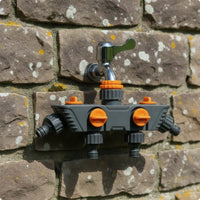 4 Outlet Hose Splitter Easy to Install Garden Splitter Individual Shut off Valves Hose for Yard