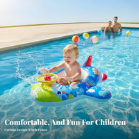 Anti-Rollover Swim Loop PVC Infant Swim Float with Seat Thickened Material Inflatable Young Child Pool Boat for Young Children, Infants