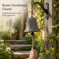 Large Antique Cast Iron Bell Ornament Wind Chime Doorbell Decoration