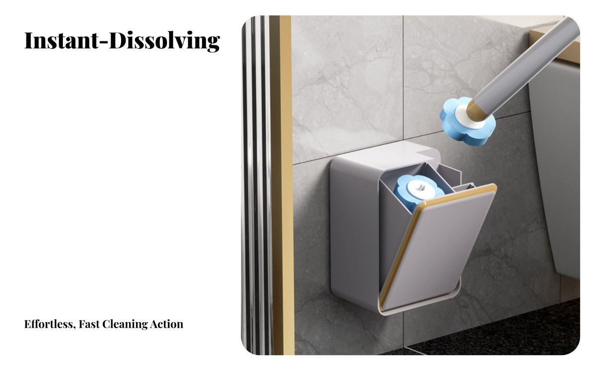 Toilet Brush Set Hygienic Wall Mounted Toilet Scrubber Kit Hands Disposal