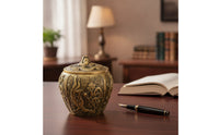 Metal Tea Canister Ornate Tea Canister with Lid Easy to Clean Storage Container for Countertop
