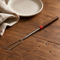Stainless Steel Grill Skewer Curved Extendable Bbq Fork Portable Extending Roasting for Barbecue