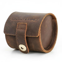Single Watch Travel Case Portable Handmade Leather Watch Box Individual Accessory Dustproof Shockproof for Men, Business Outing