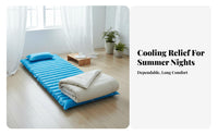 Waterproof Water-Filled Cooling Mattress Long-Lasting Summer Sleeping Pad Reinforced Edges Inflatable Water Bed Mat for Elderly, Students, Dorm Room, Sofa