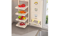 Suction Wall-Mounted Kitchen Rack, Multitier Foldable Organizer, Aluminum, Space-Saving