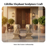 Large Entrance Elephant Ornament Sturdy Elephant Statue Weather Resistant Outdoor Decor for Homeowners, Design Enthusiasts, Garden, Yard, Hotel Lobby