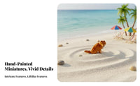 1:64 Scale Beach Figure Hand-Painted Beach Holiday Miniature Scene Model Miniature Figure on Lounge Chair High Intricacy