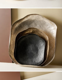 Modern Minimalist Irregular Metal Tray and Bowl Set