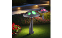 Solar mushrooms Lamp with Ground Stake Sun-Powered Garden Lamp Cute Figurine Lights for Patio