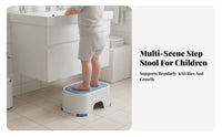 Non-Slip 2-Step Stool Sturdy Construction Two-Level Stepper Long-Lasting children's Furniture Strong Load-Bearing for Toddlers, Parents, Bathroom, Entryway, Potty Training, Nursery