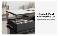 C-Shaped Rolling Table Height-Adjustable Rolling C-Shaped Table Mobile Design Easy to Clean for Apartment Dwellers, Adults