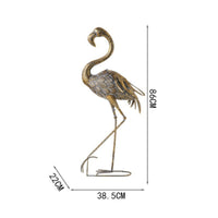 Flamingo Statue with Base Rustic Metal Flamingo Distressed for Collectors