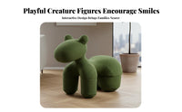 Playful Design Equine-Shaped Ottoman Padded Seat Creature-Shaped Ottoman Soft Covering Room Decor High Load Capacity for Children, Toddlers, Parents, Playroom, Nursery, Bedroom, Retail Display