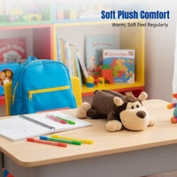 Cute Plush Animal Pencil Case, Cartoon Monkey, Kids Stationery Box, Student Storage Bag, Soft Touch, Ins Style