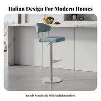 Italian Design Adjustable rotating bar stoolstool Modern design Adjustable Pedestal Stool Built-in Footrest Bar Chair Upholstered Seat for Hosts, Restaurant, Cafe