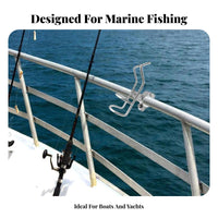 Stainless Steel Boat Rod Holder Rust Resistant Stainless Steel Fishing Pole Holder Adjustable Rail Mount Fishing Pole Bracket