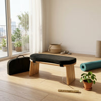 Meditation Bench with Travel Bag Wooden Meditation Bench Angled Furniture for Adults