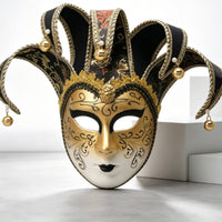 Clown Face Covering with Bells Intricate Full Facial Covering with Bells Eye Catching for Costume Parties, Theater Performances