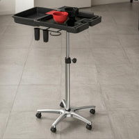 Rolling Salon Tray Cart Bowl Slots Height Adjustable Trolley Top Professional Storage for Stylists