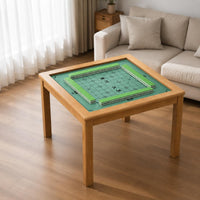 Printed Grid Mahjong Chess Table Square Mahjong Table Green Game Furniture Scratch-Resistant