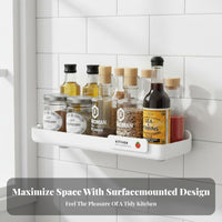 Spice Organizer Drill Installation Organizer Box Heavy-Duty Wall Shelf for Renters, Apartment Dwellers, Kitchen, Pantry, Under Sink