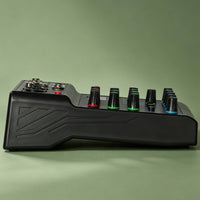 Desktop Mixer with USB Stereo 4-Channel Mixer Angled Mixing Console for Streamers, Singers, Livestreaming