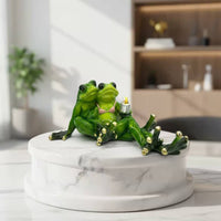 Bikini Frog Statue Novelty Gift Frog Couple Figurine Relaxing Frogs Sculpture Collectible House Decoration Romantic Theme