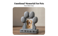 Resin Pet Tombstone Weather Resistant Paw Print Headstone Paw Print Memorial Stone Sympathy Quote Garden Decor Photo Display