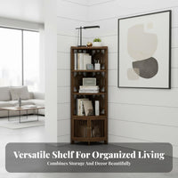 Space-Saving 5-Tier Corner Bookcase Multi-Layer Design 5-Tier Corner Shelf Versatile Use Household Furniture Sturdy & Stable for Book Lovers, Students, Homeowners, Living Room, Bedroom, Study, Home Office