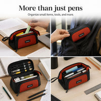 Minimalist Large Capacity Standing Pencil Case with Multi-functional Storage