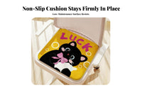 Faux Cashmere Texture Cartoon Seat Cushion Non-Slip Bottom Cartoon Chair Cushion Warming for Office Workers, Students, Sofa